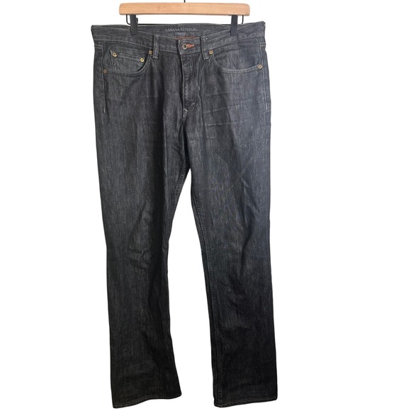 Banana Republic Other - Banana Republic Mens Straight Fit Dark Wash 100% Cotton Denim Jeans 34x34 Black